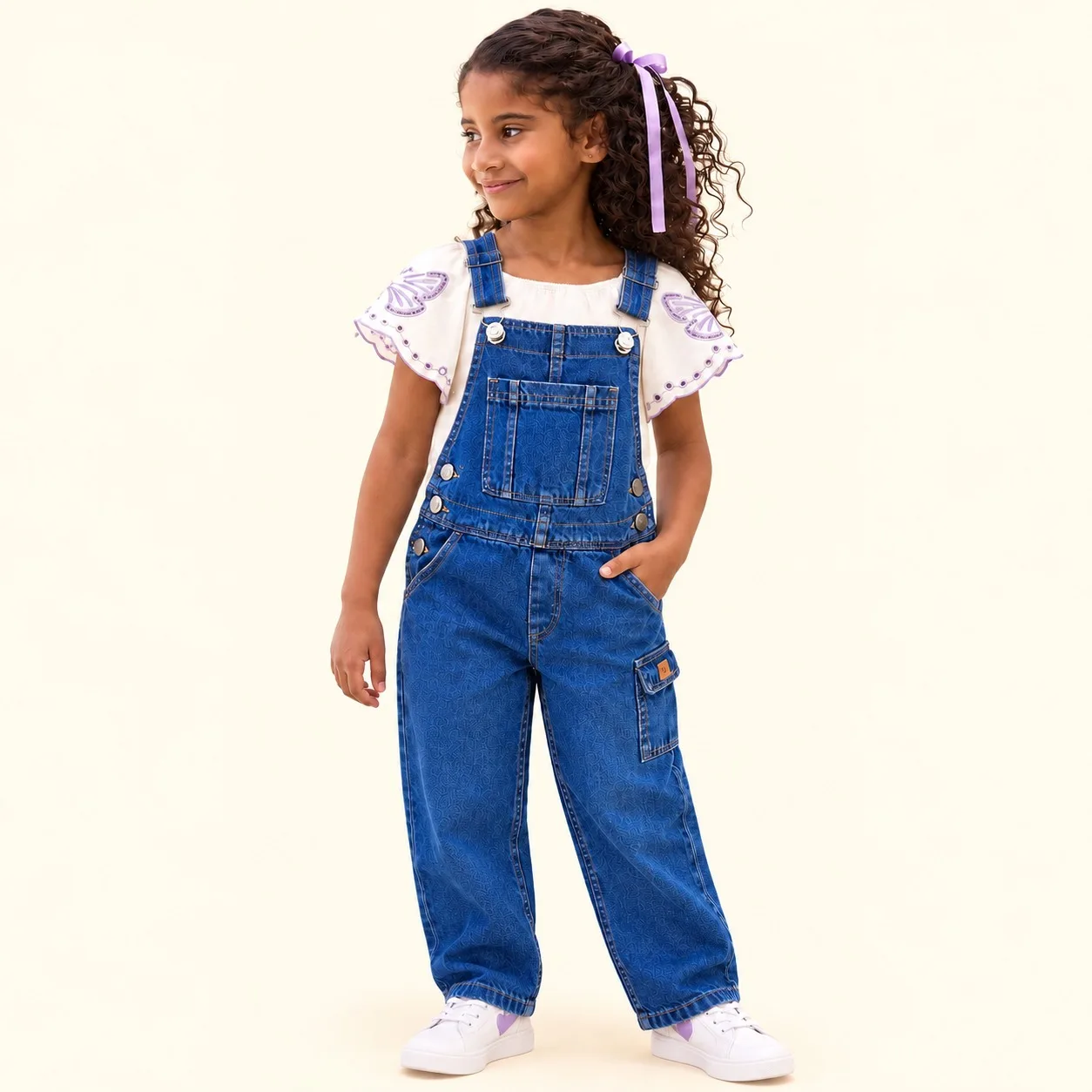 Jardineira Jeans Infantil Menina 10.23.01776 Jeans Escuro