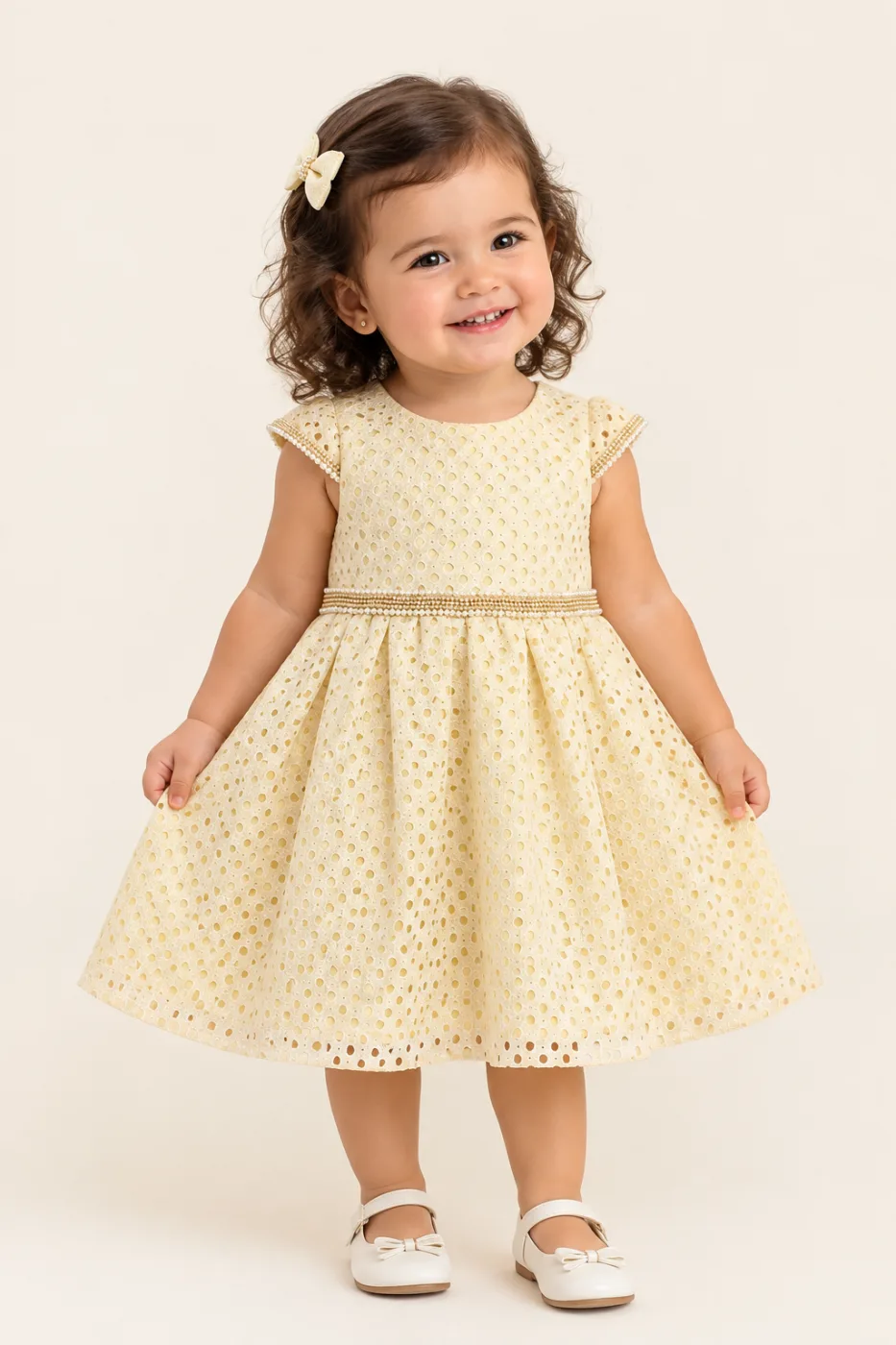 Vestido Infantil Menina Pirilampo Kids Dourado