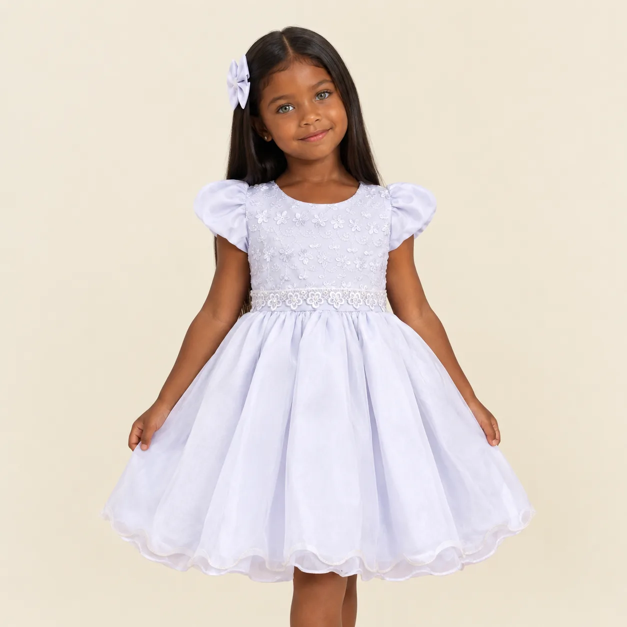 Vestido Bebê Menina Pirilampo Kids 1176C Branco