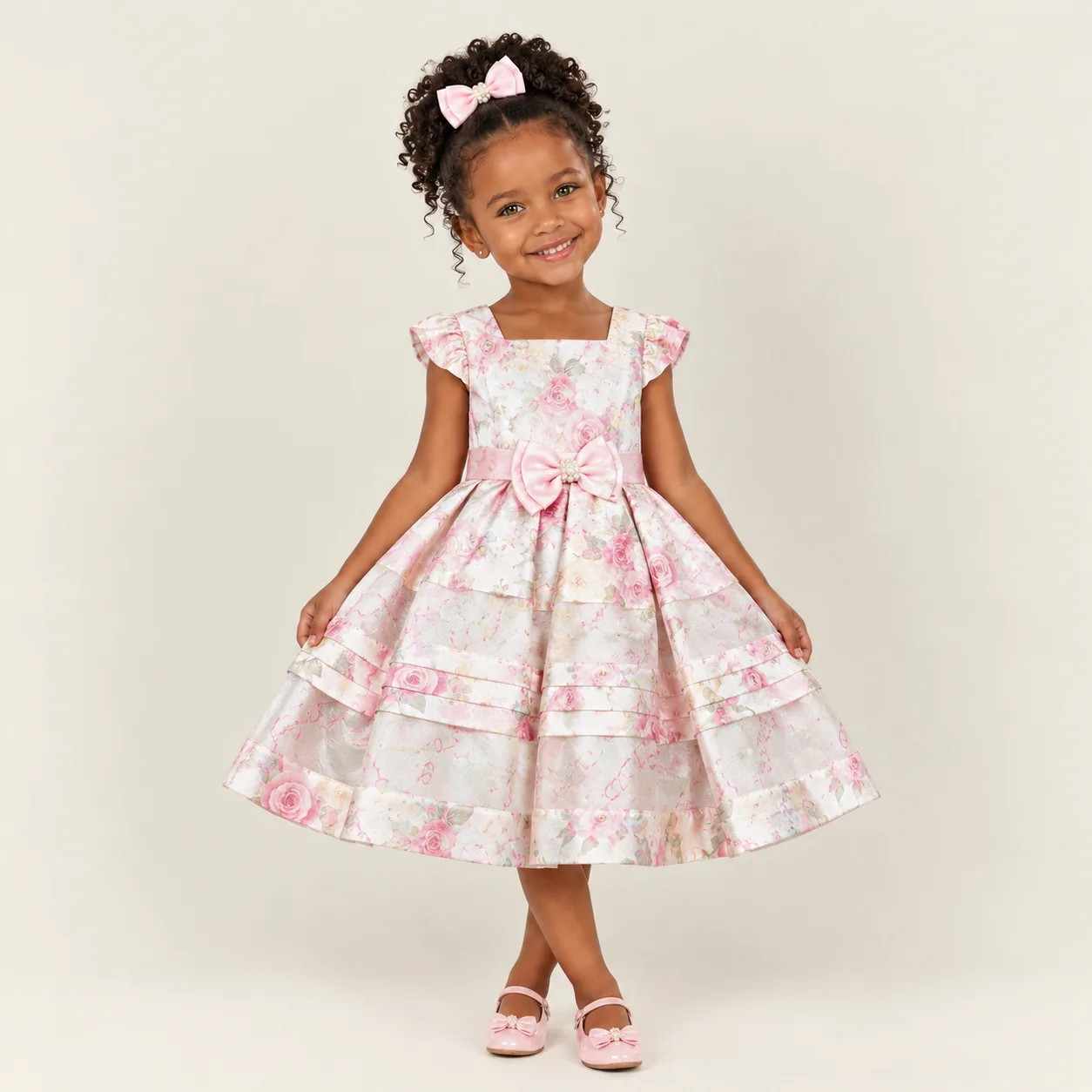 Vestido Infantil Menina Pirilampo Kids Rosa Claro
