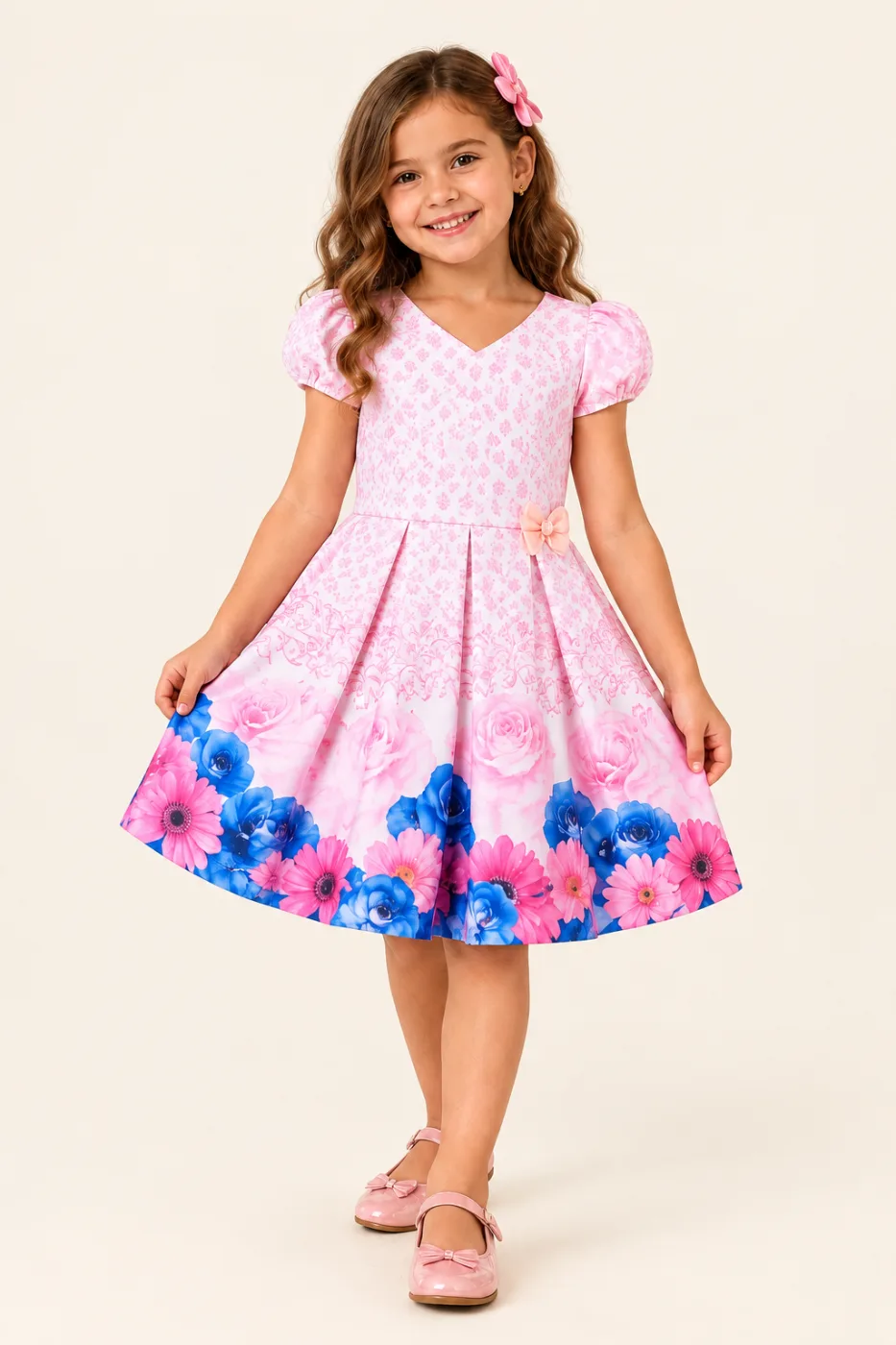 Vestido Infantil Menina Pirilampo Kids Rosa Claro