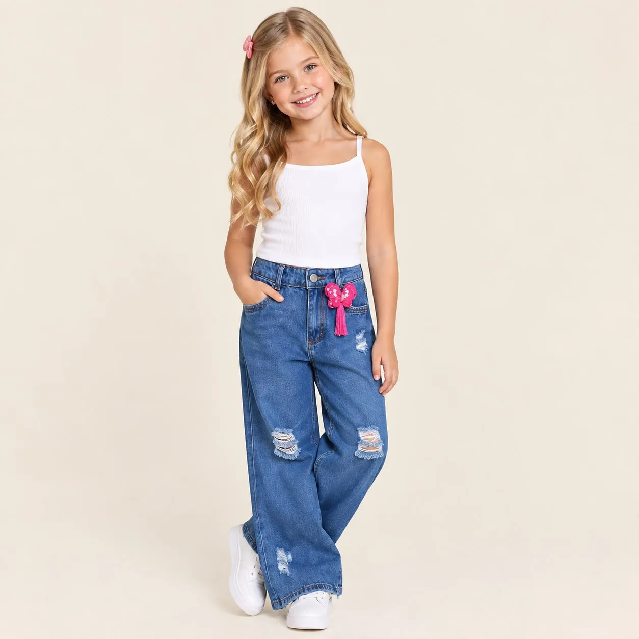 Calça Jeans Teens Menina Pirilampo Kids 587412L Jeans Escuro