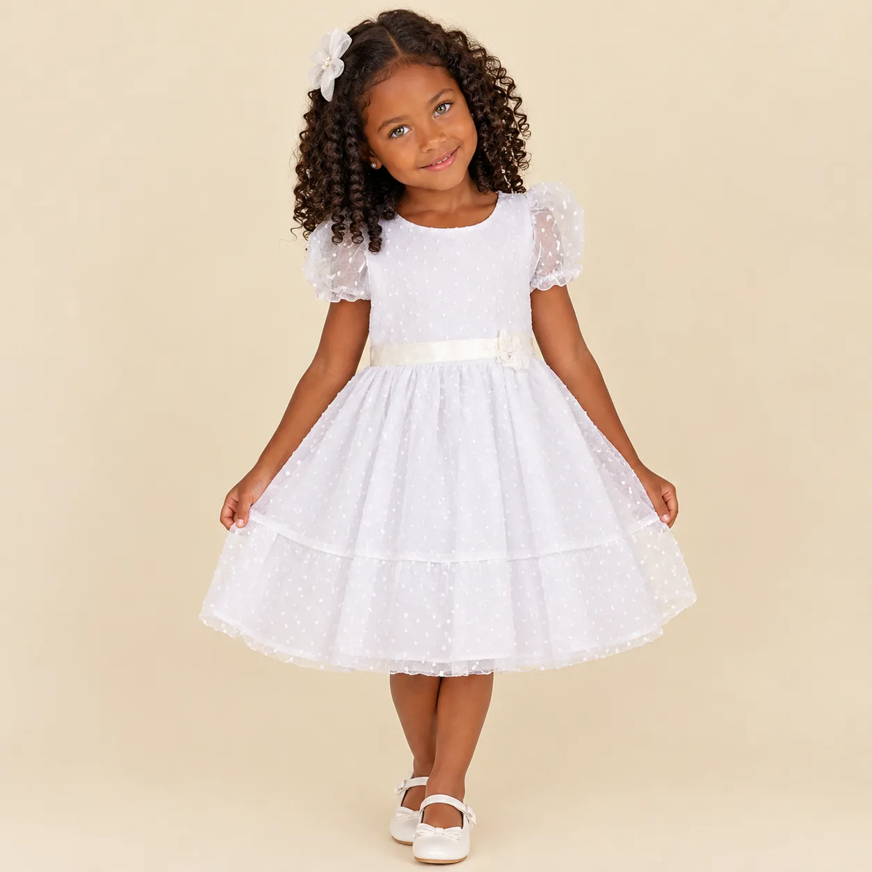 Vestido Bebê Menina Pirilampo Kids 779 Branco