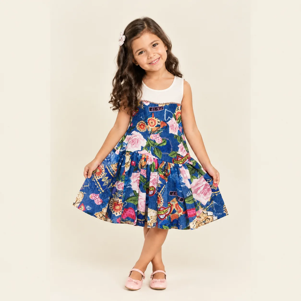 Vestido Infantil Menina Pirilampo Kids Azul