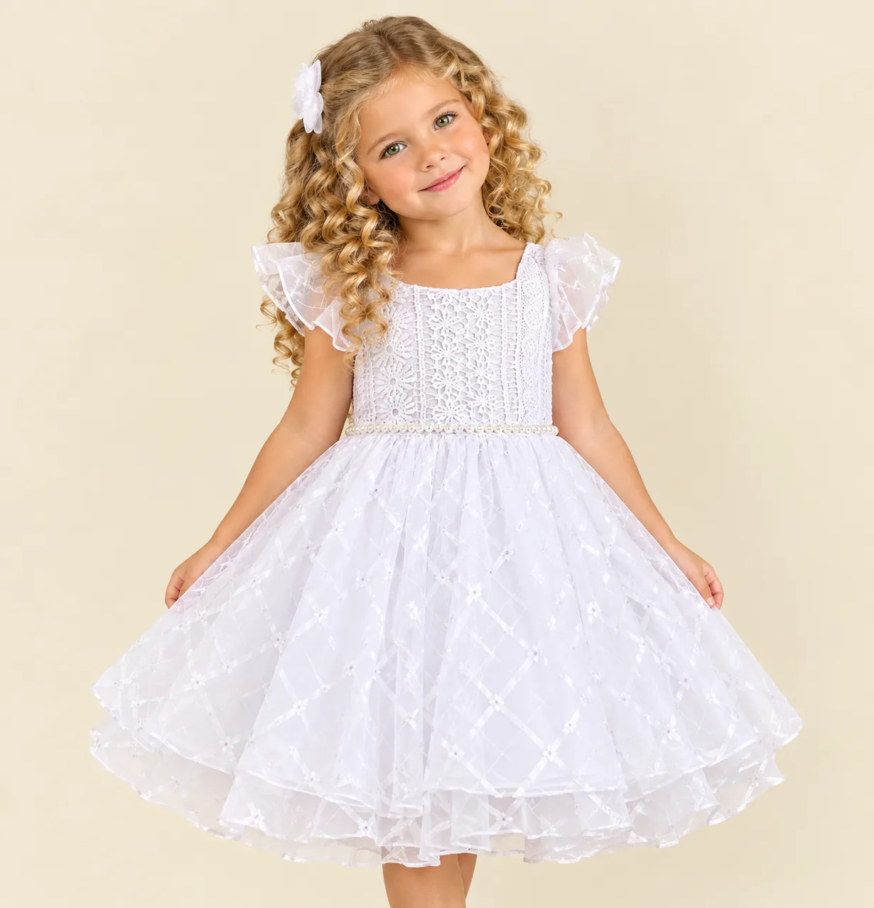 Vestido Bebê Menina Pirilampo Kids 987311 Branco