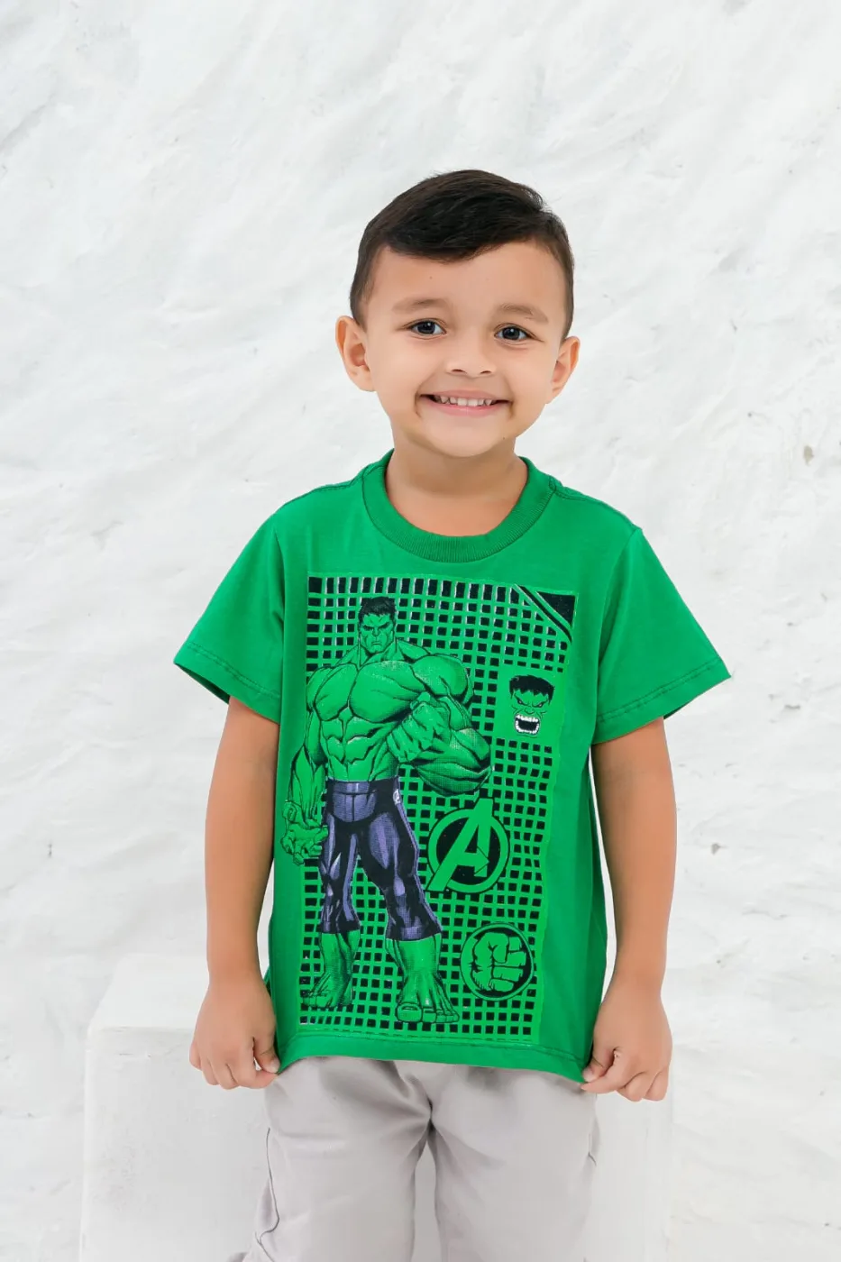 Camiseta Infantil de Super-Herói– Hulk Masculino Pirilampo Kids Verde