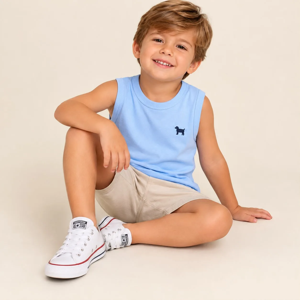 Camisa Regata Infantil Menino Pirilampo Kids CAMISA 1254366 Azul Bebê