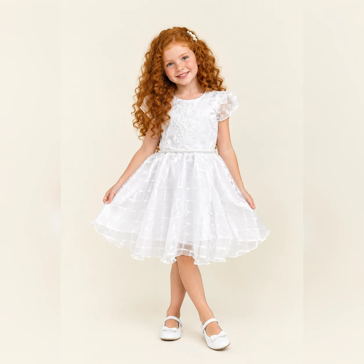 Vestido Infantil Menina Pirilampo Kids Branco