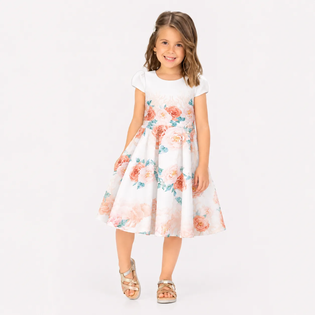 Vestido Infantil Menina Flores Pirilampo Kids Branco
