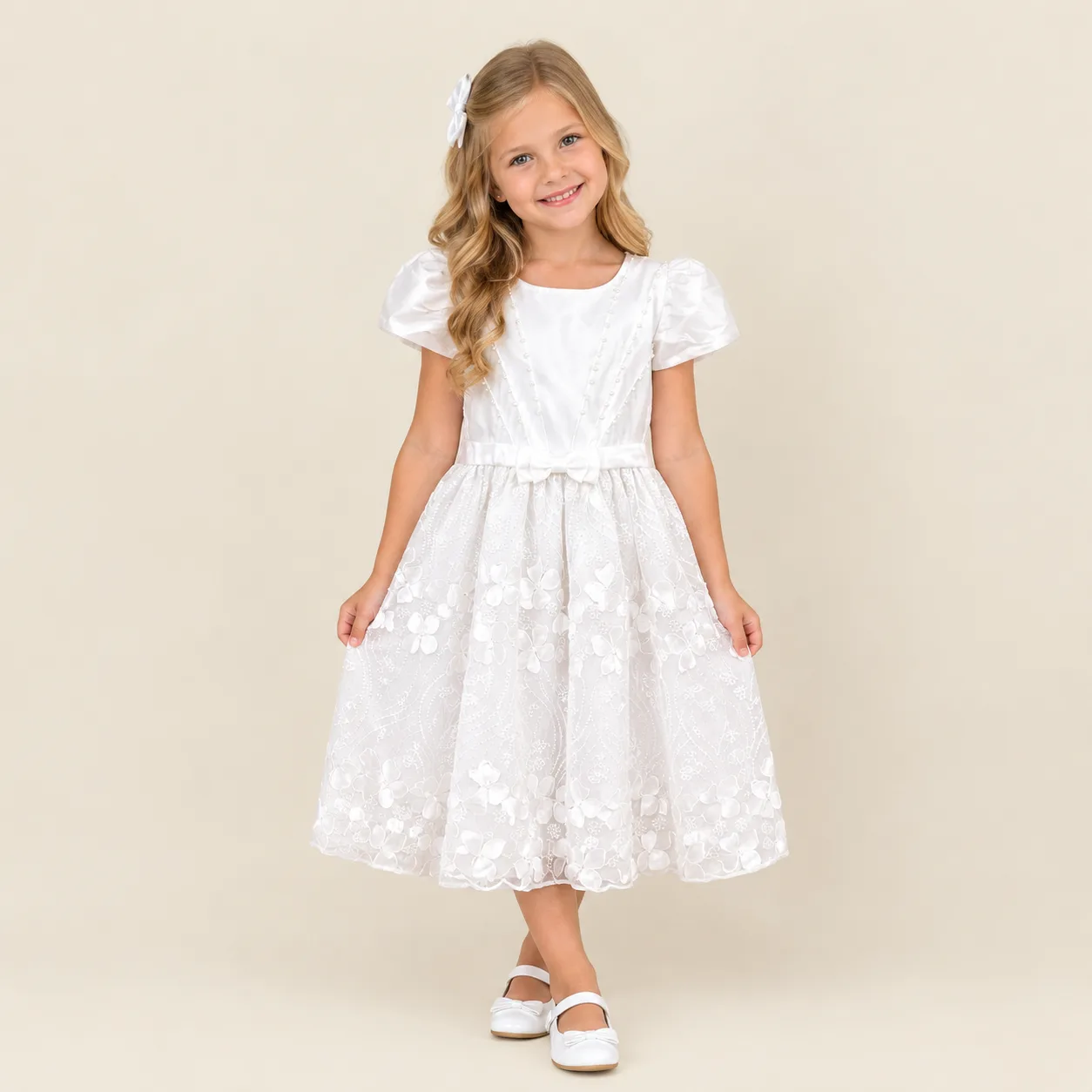 Vestido Batizado Infantil Menina Pirilampo Kids Branco