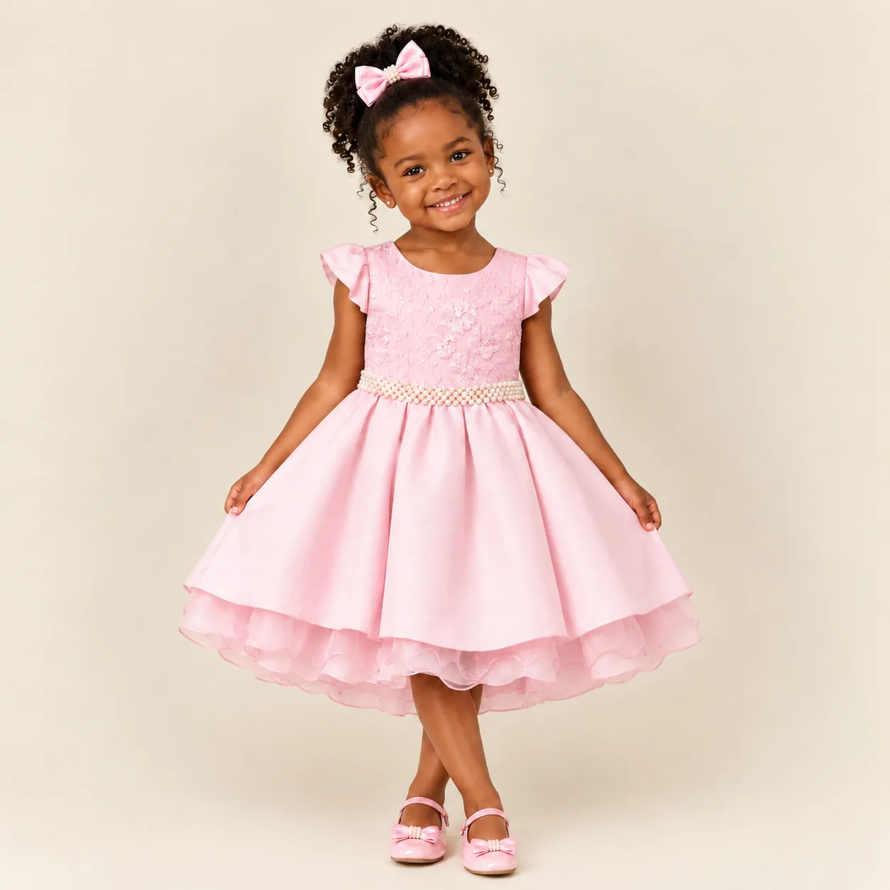 Vestido Infantil Menina Pirilampo Kids Rosa Claro