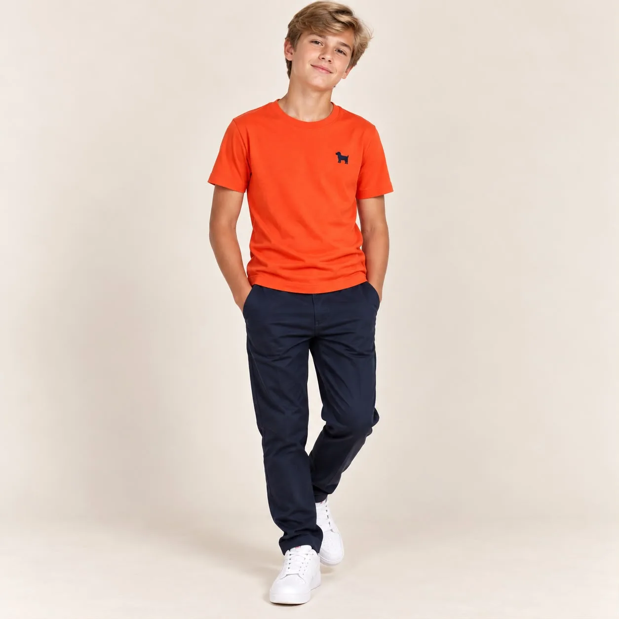 Camiseta Teens Menino Pirilampo Kids CAM MASC BASICA CHAMI Laranja