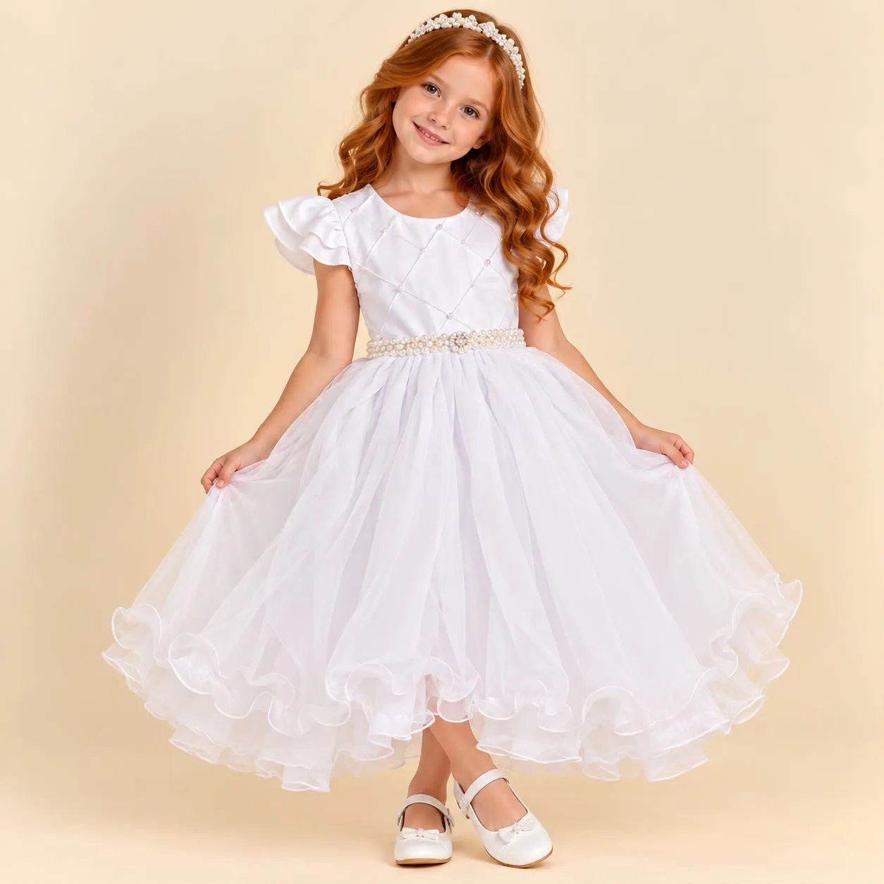 Vestido Bebê Menina Pirilampo Kids 21458 Branco