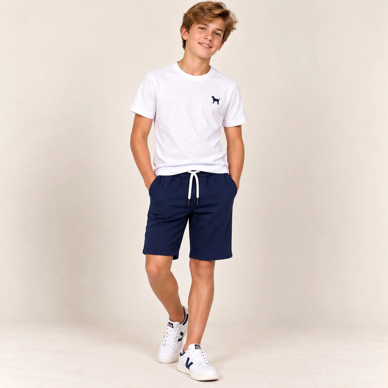 Bermuda Moletom Teens Masculino Pirilampo Kids BERMUDA 45632 Azul Escuro