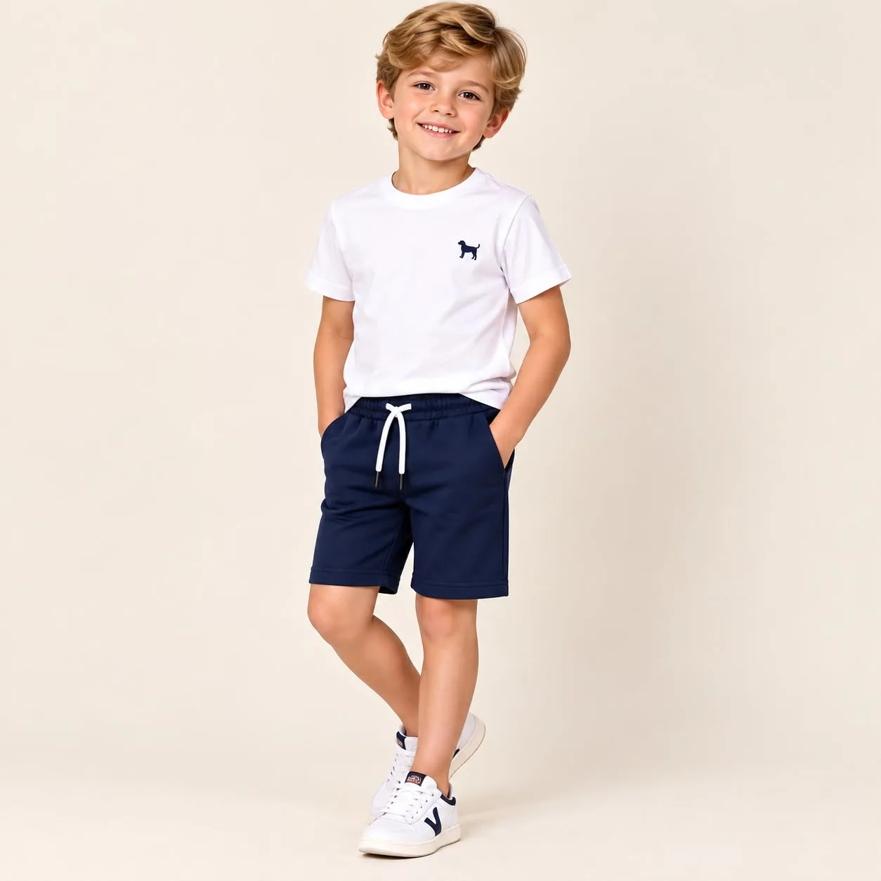 Bermuda Moletom Infantil Masculino Pirilampo Kids BERMUDA 45632 Azul Escuro
