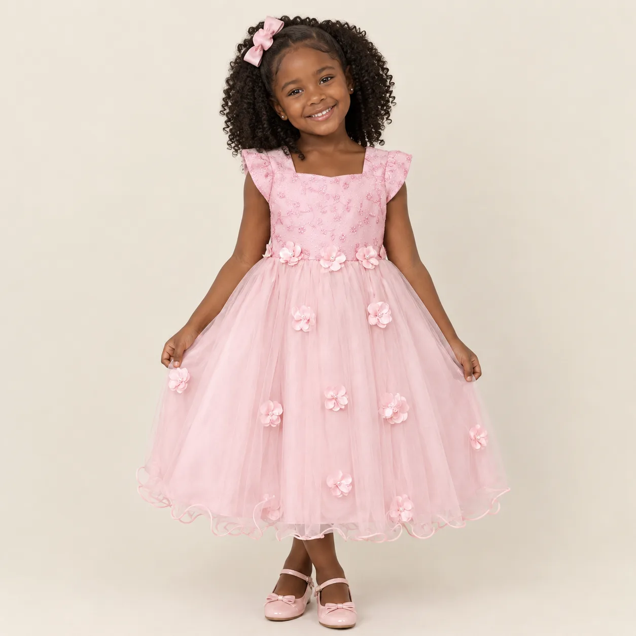 Vestido Infantil Menina Pirilampo Kids Rosa Claro