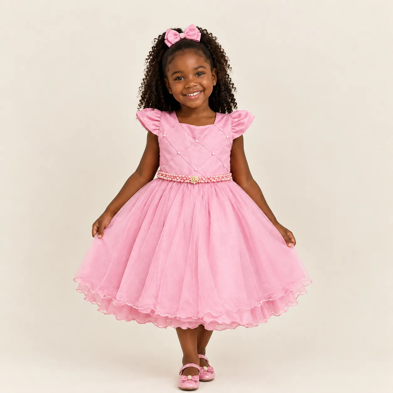 Vestido Infantil Menina Pirilampo Kids Rosa