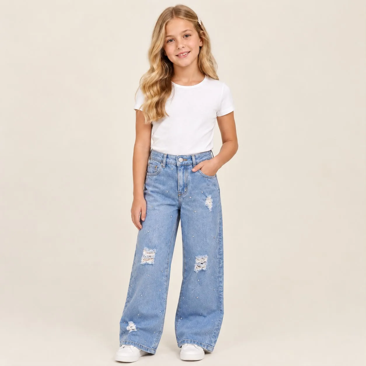 Calça Jeans Teens Menina Pirilampo Kids CALÇA 587412 Jeans Claro