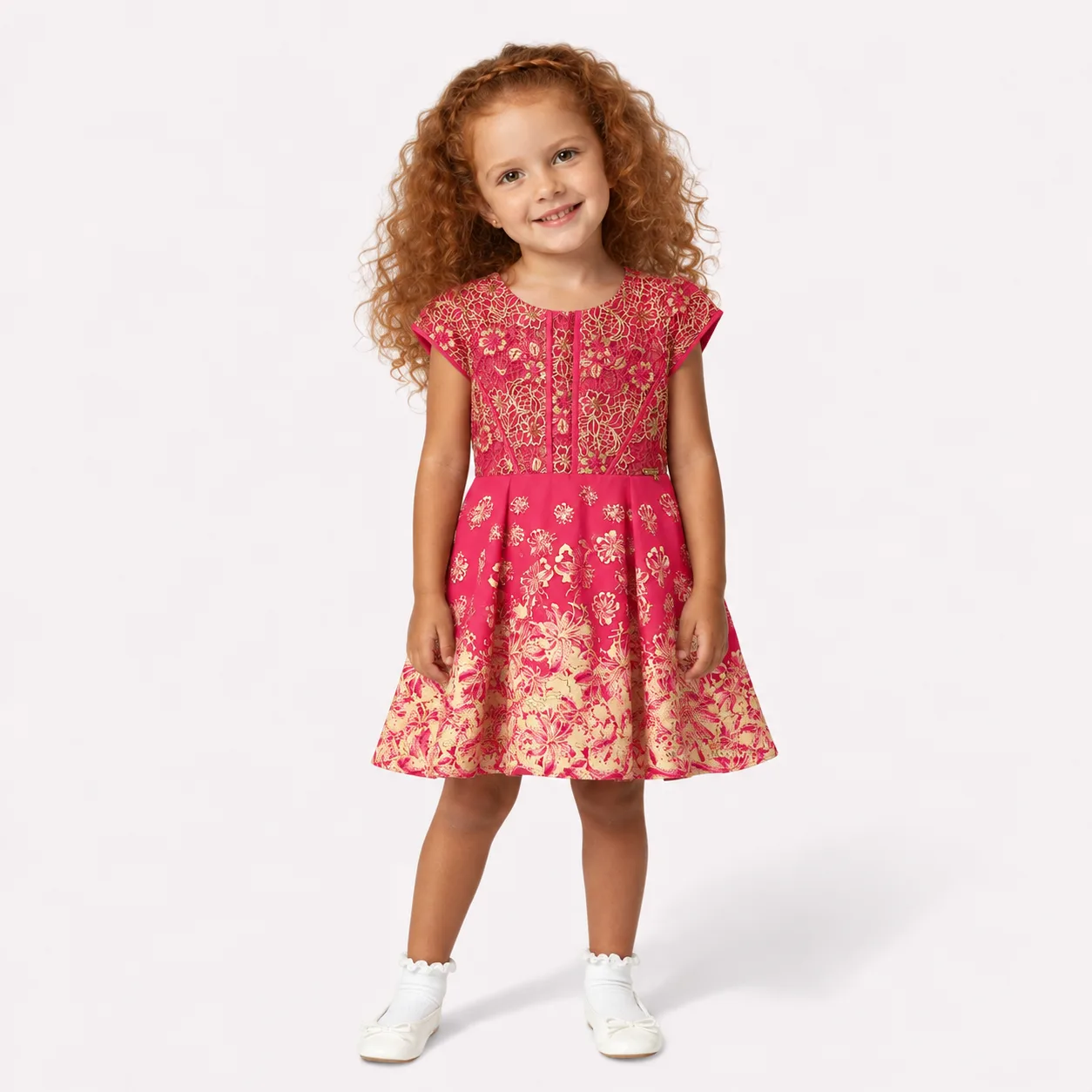 Vestido Infantil Menina Pirilampo Kids Rosa