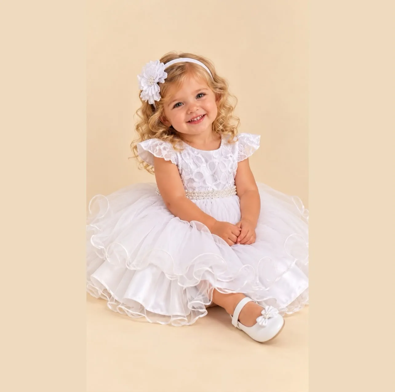 Vestido Bebê Menina Pirilampo Kids Branco