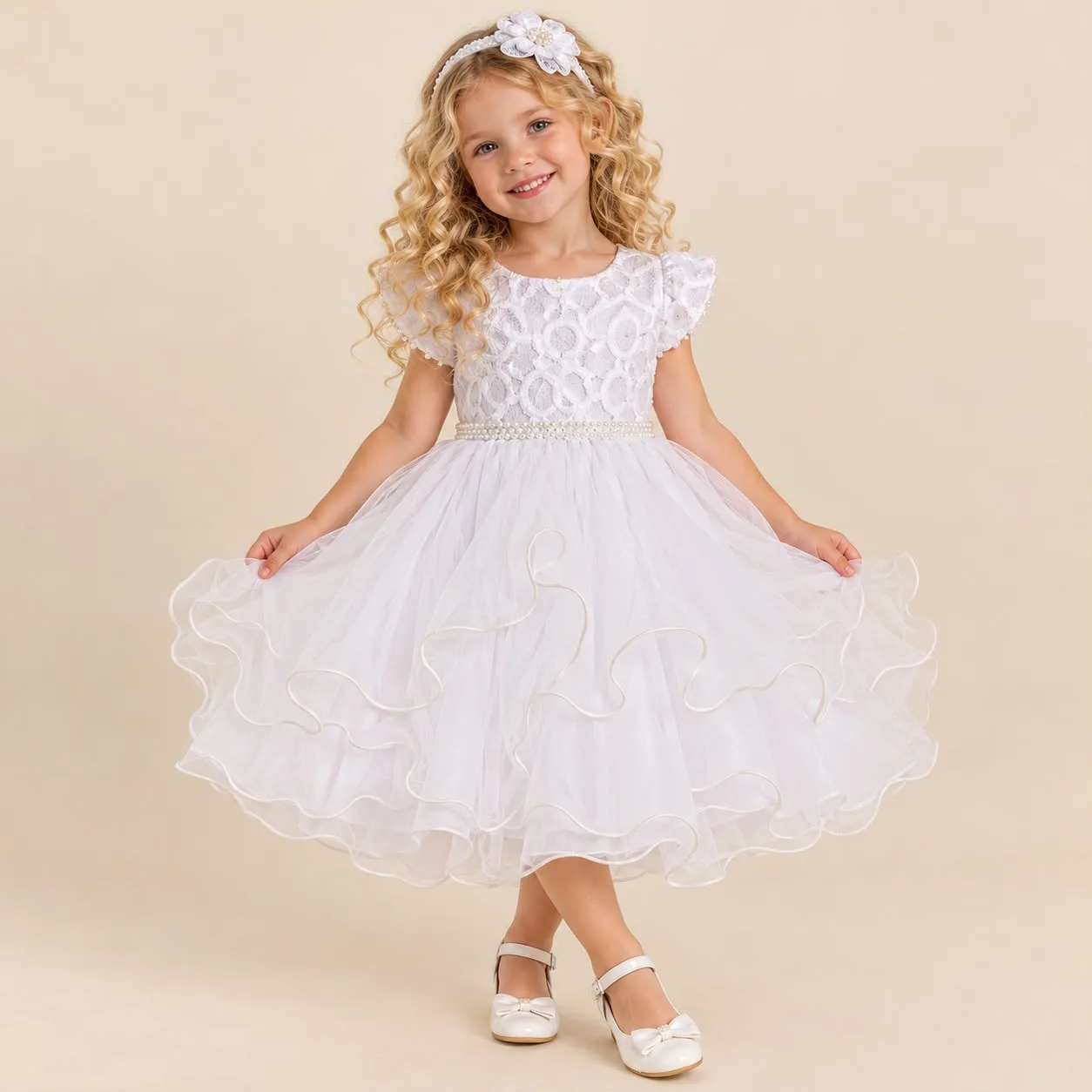 Vestido Bebê Menina Pirilampo Kids 4119 Branco
