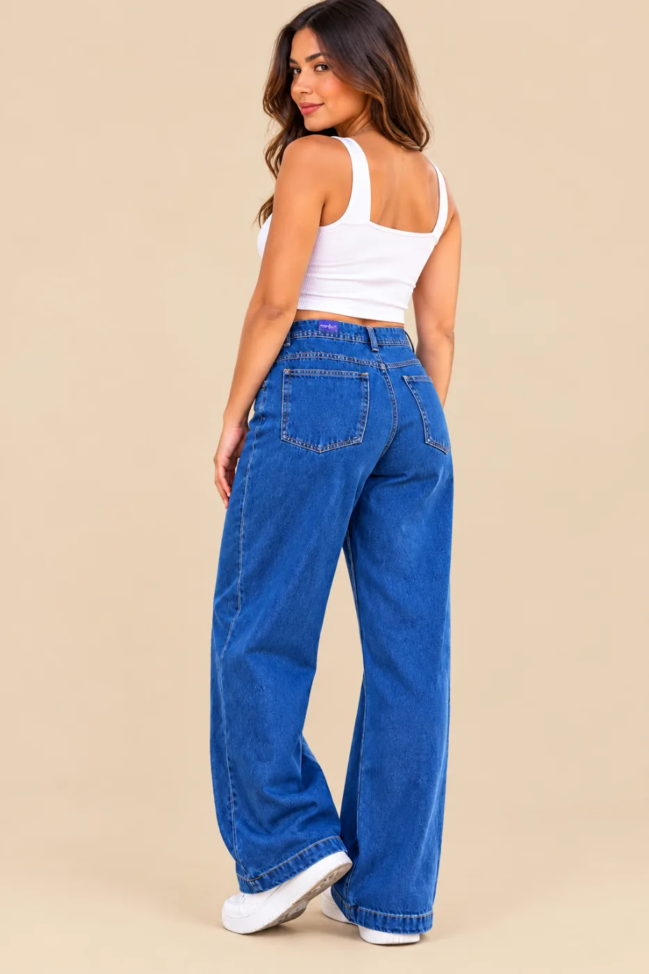 Calça Jeans Wide Leg Feminina Pirilampo Kids Jeans