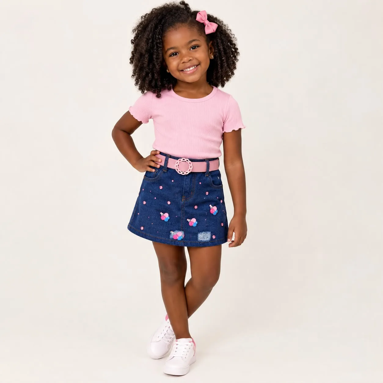 Saia Jeans Infantil Menina Pirilampo Kids SAIA 20 M41258 Jeans Escuro
