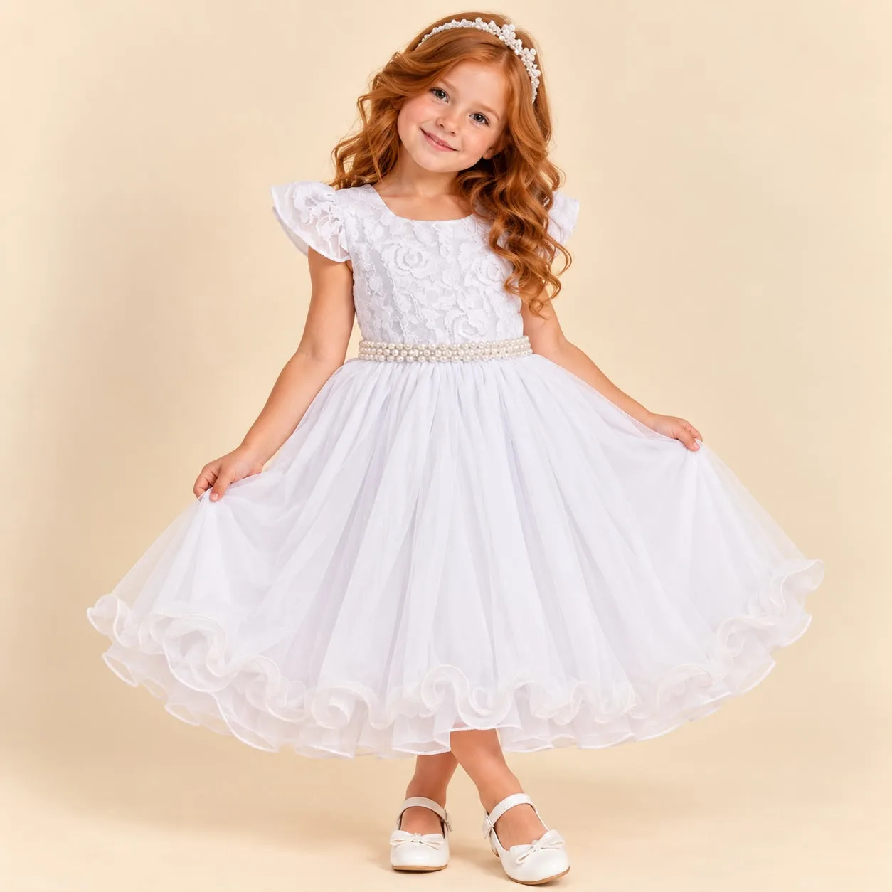 Vestido Bebê Menina Pirilampo Kids 4119 Branco