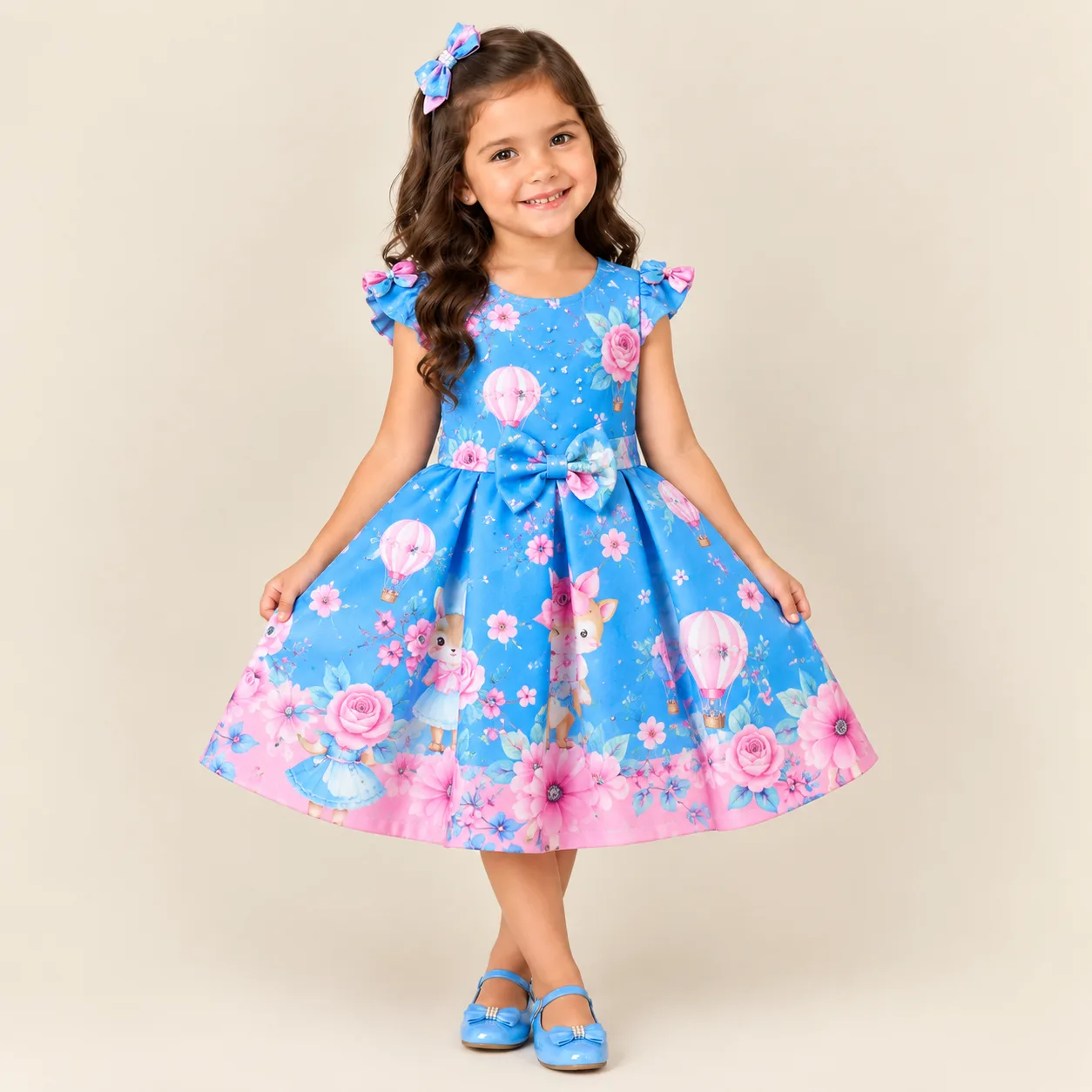 Vestido Infantil Menina Pirilampo Kids Azul