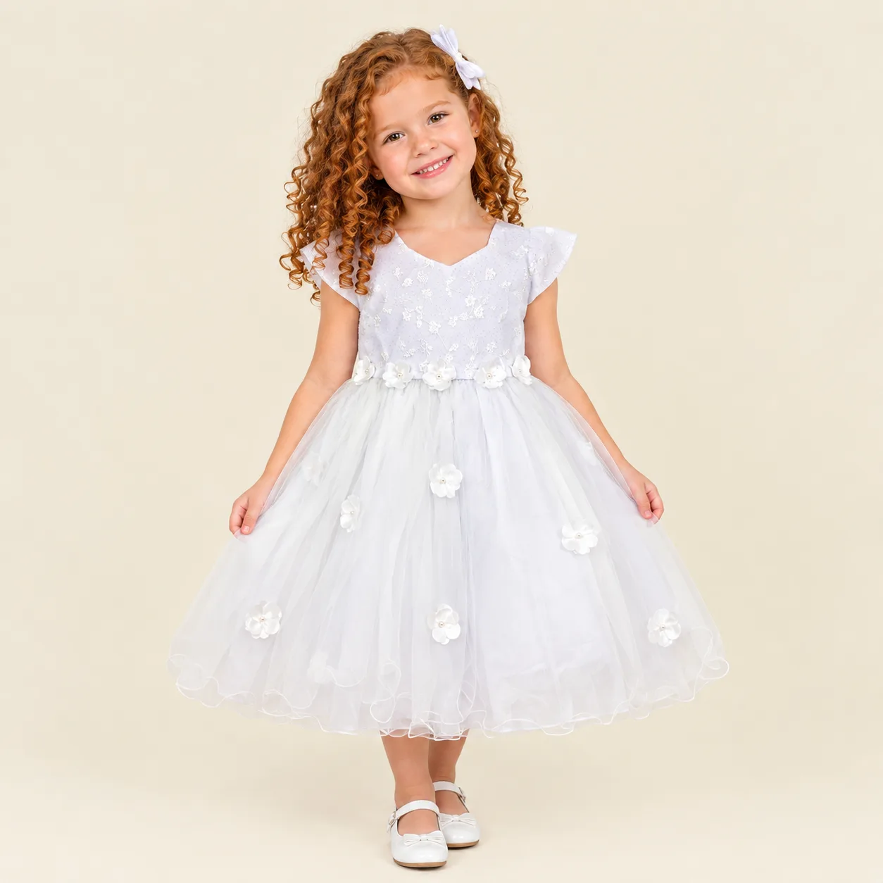 Vestido Bebê Menina Pirilampo Kids 4119 FES Branco