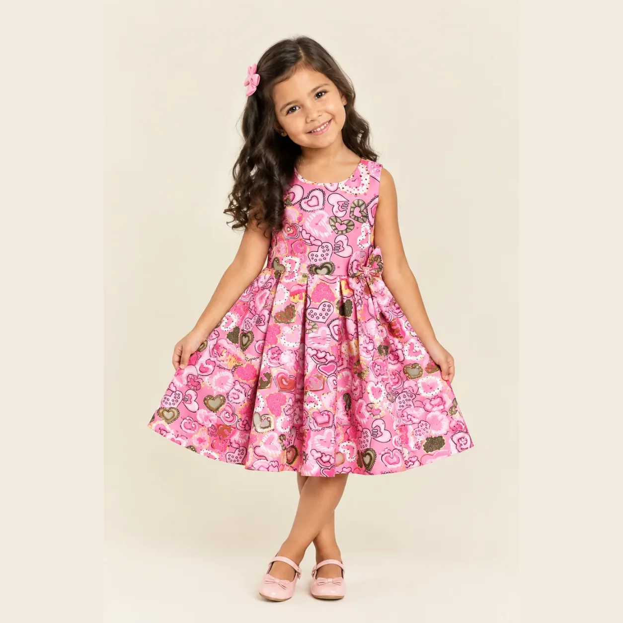 Vestido Infantil Menina Pirilampo Kids Rosa
