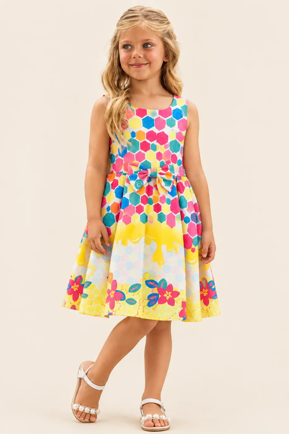 Vestido Infantil Menina Pirilampo Kids Amarelo