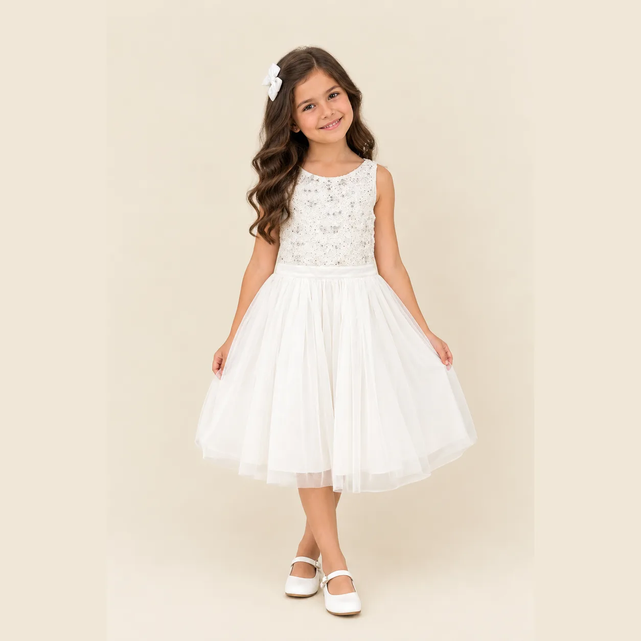 Vestido Batizado Infantil Menina Pirilampo Kids Branco