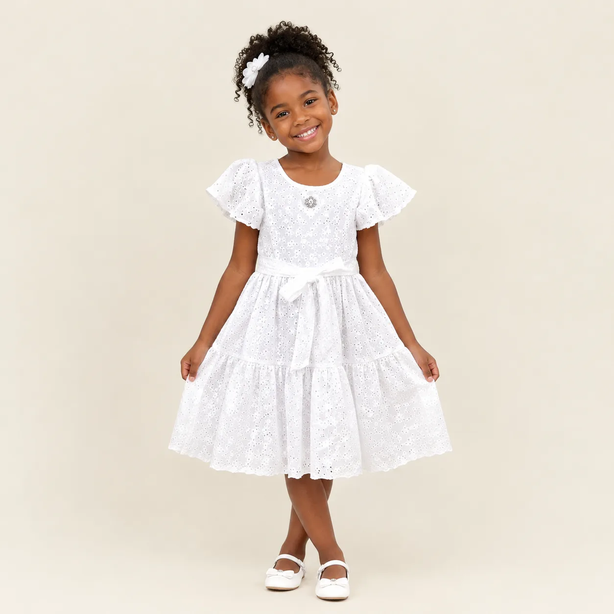 Vestido Infantil Menina Pirilampo Kids Branco