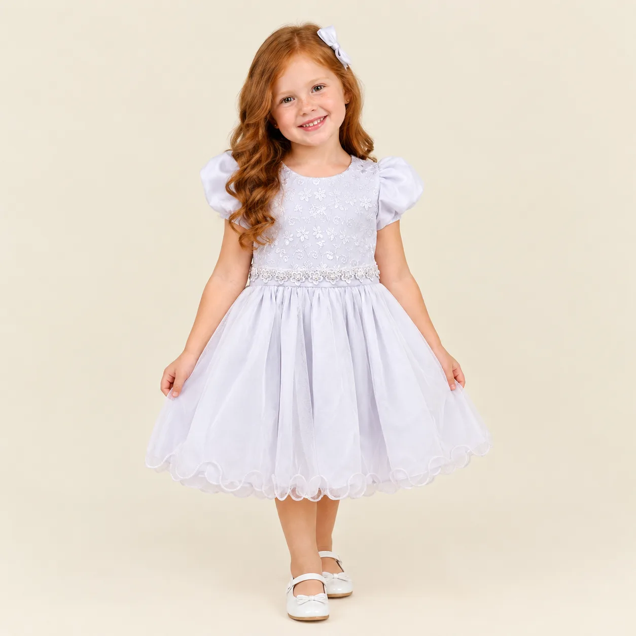 Vestido Bebê Menina Pirilampo Kids 1176C Branco