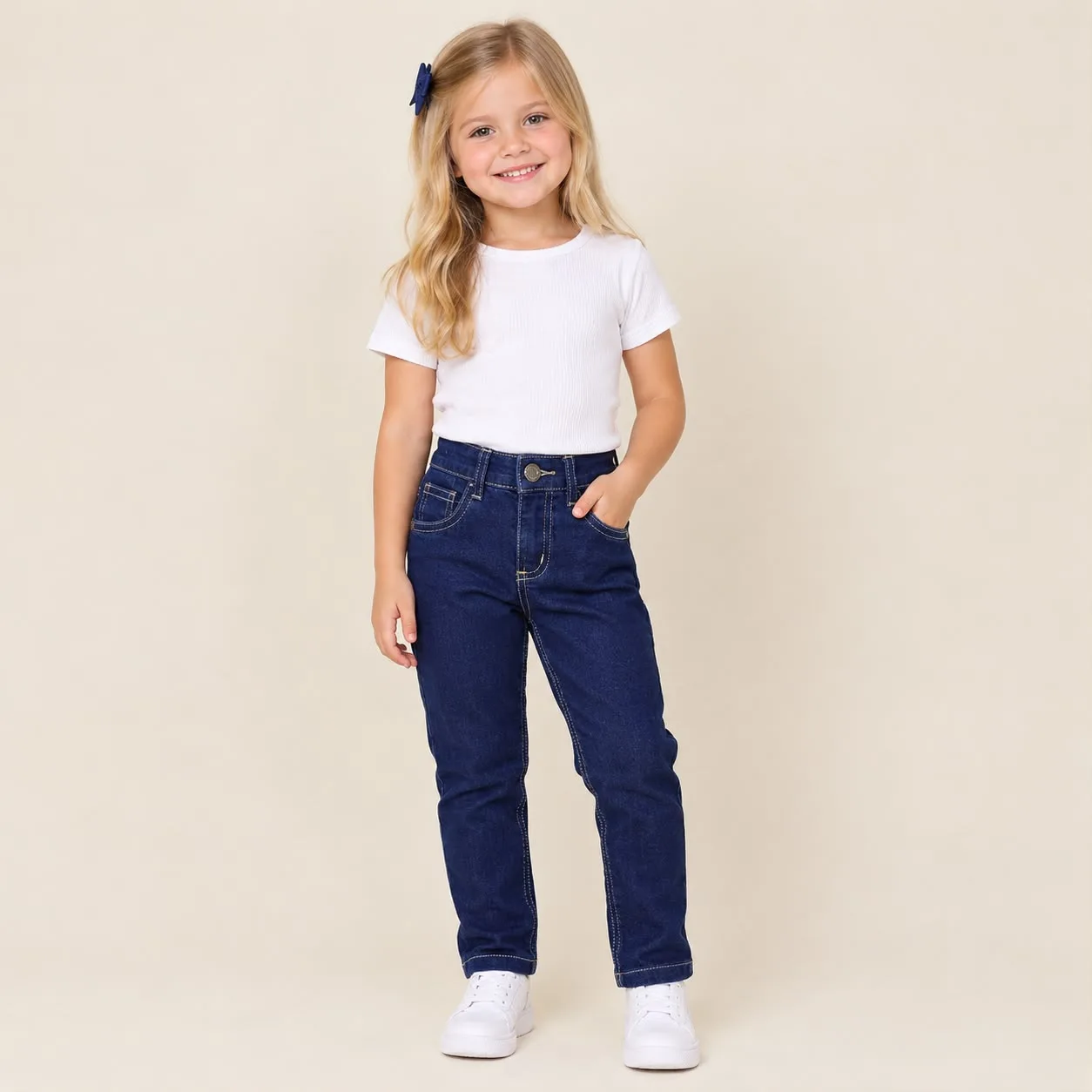 Calça Jeans Teens Menina Pirilampo Kids CALÇA 663077PO Azul Escuro