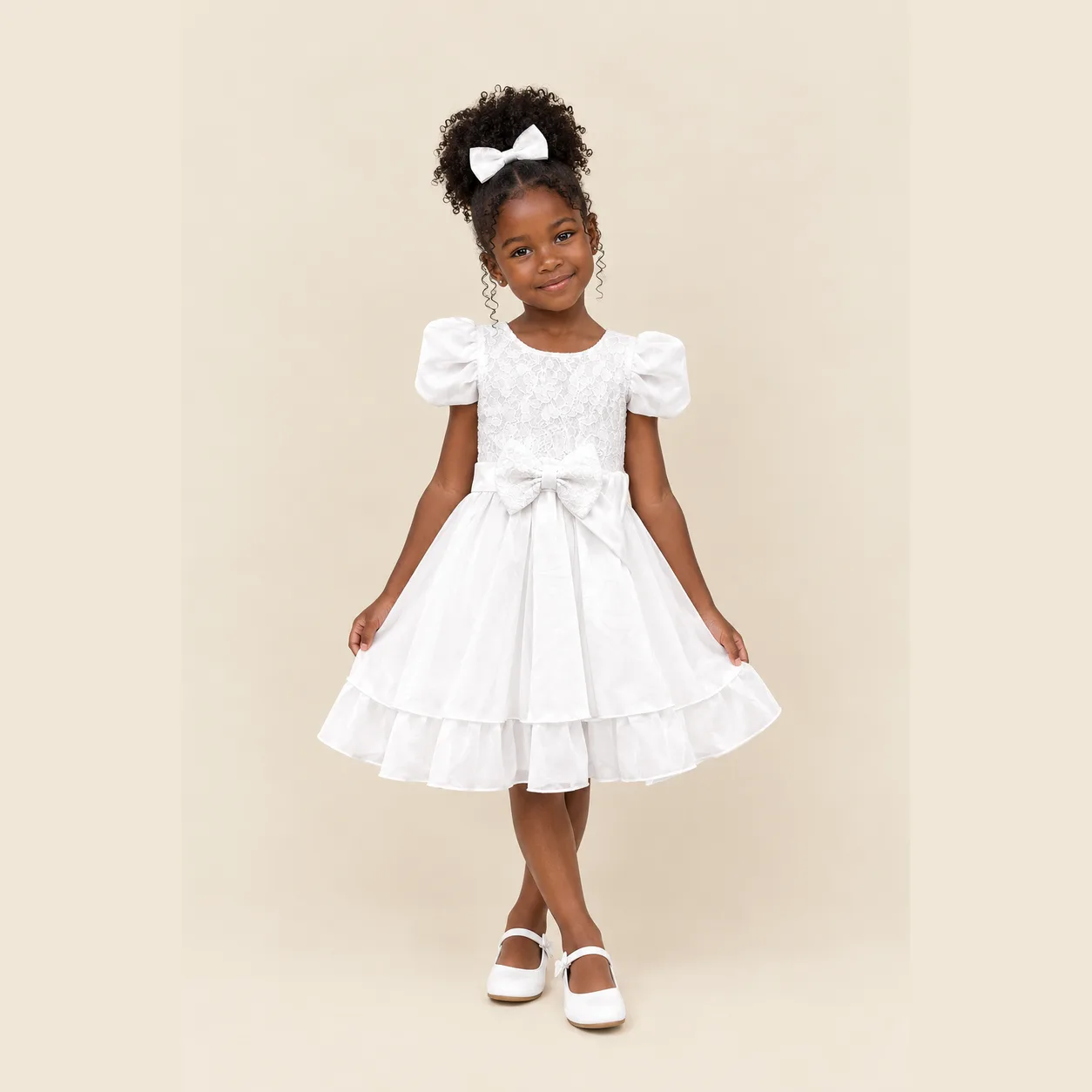 Vestido Batizado Infantil Menina Pirilampo Kids Branco