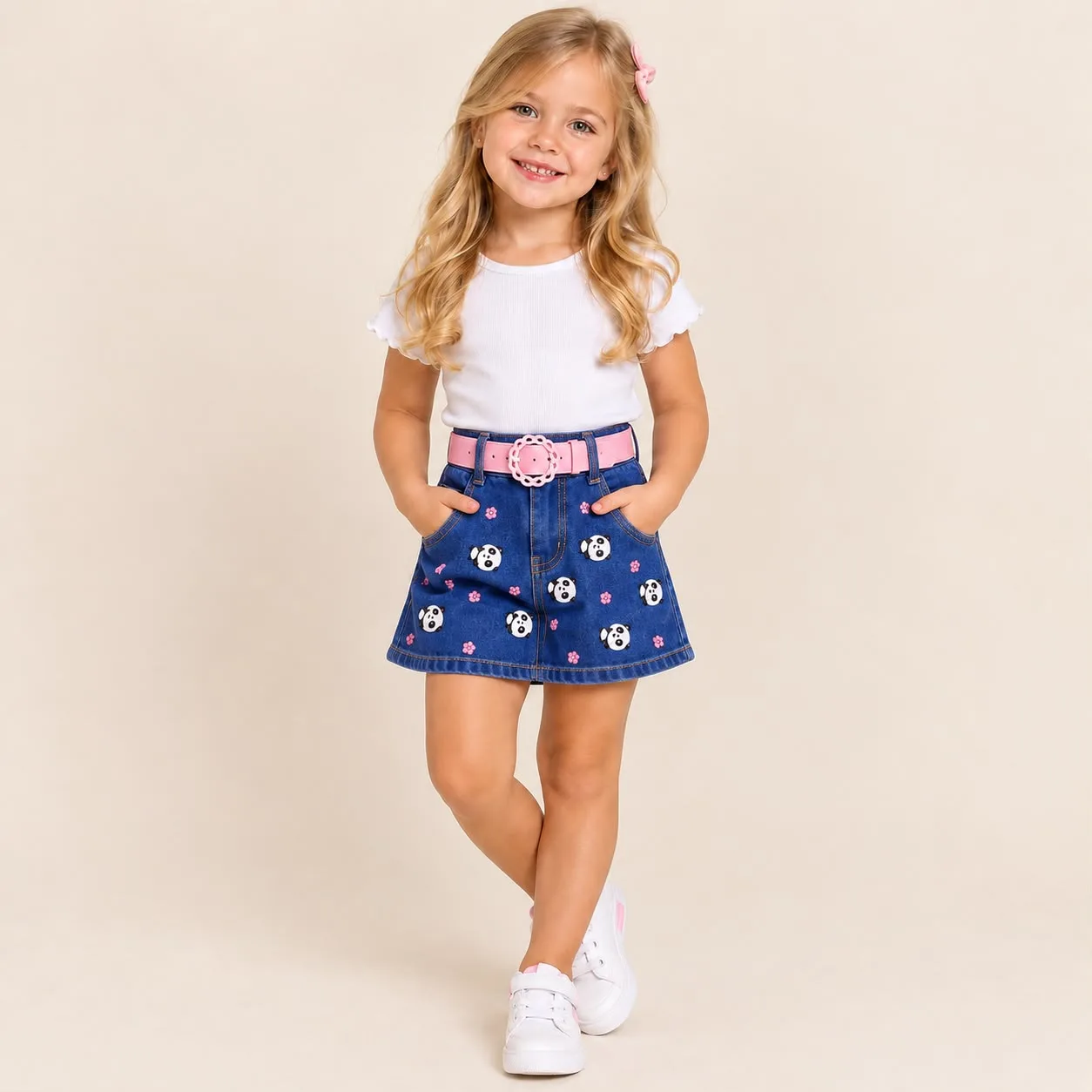 Saia Jeans Infantil Menina Pirilampo Kids SAIA 20. M741258 Jeans Escuro