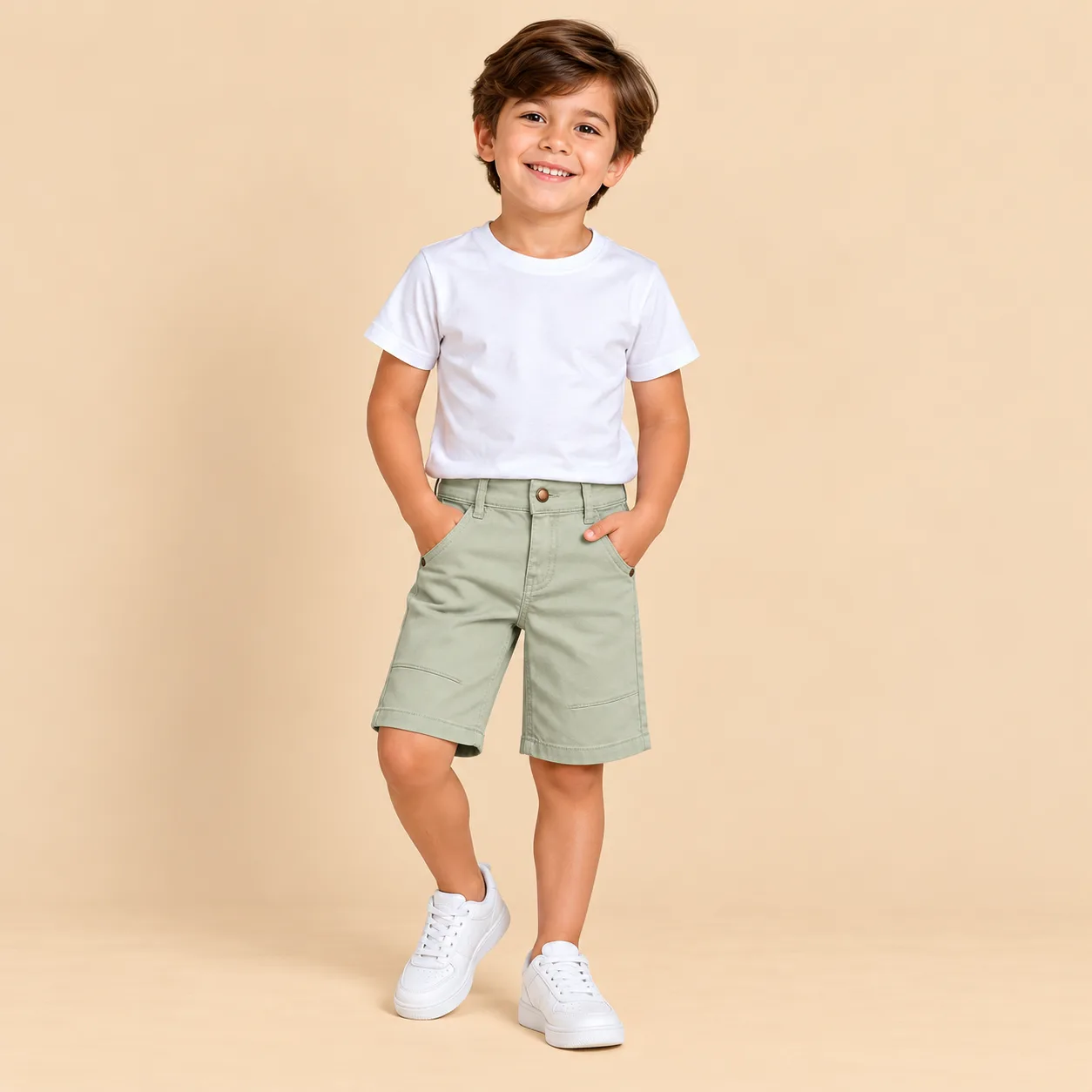 Bermuda Infantil Masculina em Sarja Zinza
