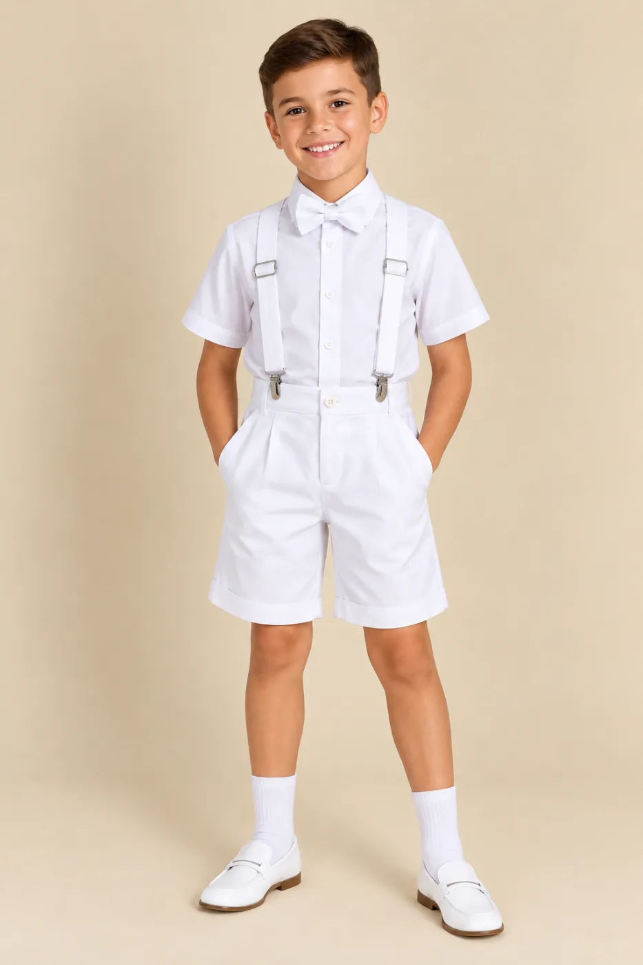 Conjunto Menino Infantil com Gravata Pirilampo Kids Branco